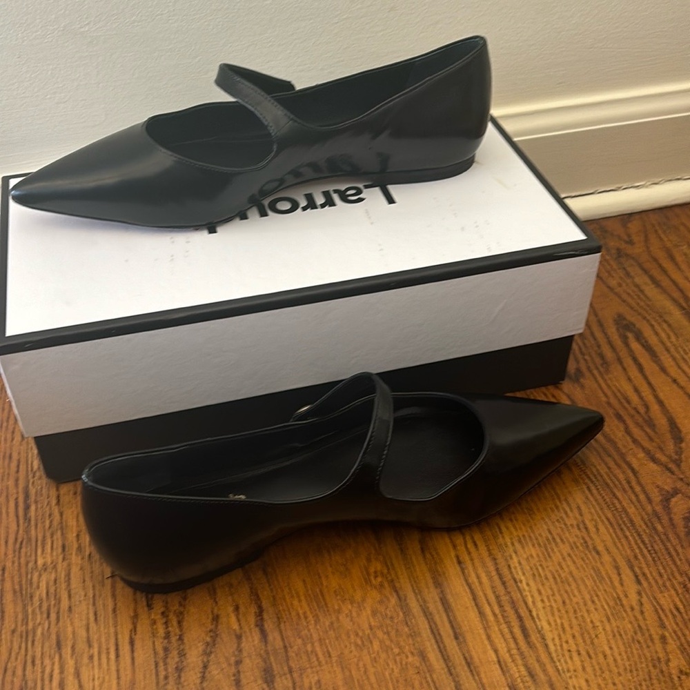 Larroude Black Mary Jane Flats